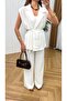 Double Breasted Linen Set - 3