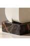 Glyph Wood Marble Abstract Sculpture 25x25x50.5cm - White - 2
