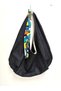 Navy Blue Flat Tote Shoulder Bag