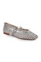 Women's Ballet Flats with Knitted Pattern, Metallic Band, Blunt Toe, Stylish and Comfortable, Tpu Sole L085.K109