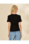 Women Black Placement Print T Shirt - 3