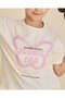 Girls Cream Printed T-Shirt - 4