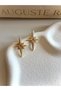 Women's Steel Pink Stone Star Design Earrings