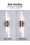 مصباح حائط LED (60 سم، أسود، ضوء دافئ 3000 كلفن)، مصباح حائط عصري لغرفة المعيشة مع زجاج شفاف - 3