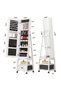 - 360° Rotating Jewelry Cabinet, 66-Inch Freestanding Jewelry Closet with Drawer, Full-Length Lockable Mirror with Rear Storage Shelves - 4