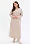 Stone Detailed Comfortable Fit Long Women's Dress