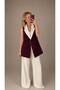 Women's Garnished Vest Palazzo Pants Suit Long Vest Suitable for Tesettür - 4