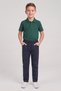 Boys' Nefti Green Short Sleeve Polo Neck T-Shirt Navy Blue Ribbed Waist Canvas School Pants Bottom Top School Outfit - 2