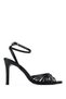 Women's Faux Leather Black Heeled Shoes