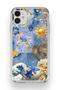 iPhone 11 Compatible Moon Sun Vintage Sky Pattern Transparent Phone Case
