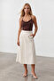 Women's brown halter neck degaje open back blouse alc-x15561 - 2