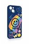 Happing Smile Patterned Silicone Case Compatible with iPhone 14 Plus/15 Plus - 3