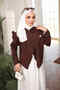 Brown Shoulder Ruffle Shirt