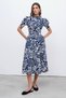 Watermelon Sleeve Floral Patterned Midi Dress - 3
