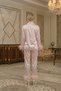 Feather Detailed Silk Satin Bridal Pajama Set - Luxury Dowry Set with Box - 4