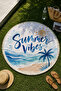 Round Beach Towel 150 cm Summer Vibes Written Palm Pattern Printed Beach Towel - 2