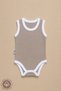 Unisex Baby 100% Cotton Piping Detailed 0-12 Months 6-Piece Sleeveless Baby Bodysuit Natural Series - 5