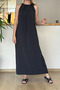 Black Shoulder-Strap Long Dress 3213