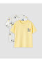Original Oval Collar Printed Boys' T-Shirt 2-Pack