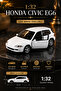 1:32 Scale Openable Doors Honda Civic Eg6 Diecast Toy Car 11.5cm