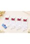 Women's White Booties Socks Set of 4 Soft Textured Cotton Diamond Model 12 - 2