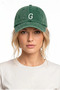 Dark Green Embroidered Washable Vintage Unisex Hat with Letter g - 2