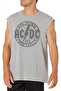 Acdc Cut Sleeve / Sleeveless Gray Oversize T-Shirt in the Circle