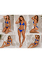 Bright blue solid bikini set