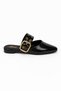 Mocha Women's Buckle Pointed Toe Slippers, Varnished Stylish Daily Slippers - 2