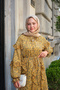 Women's Floral Pattern Shiny Striped Dress Oil Green - 12