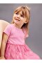 Pink Bow Patterned Cotton Lined Girls' Tutu Skirt Dress - 8