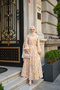 Women's Floral Patterned Buttoned and Waist-Tied Dress Yellow