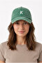 Light Green Embroidered Washable Vintage Unisex Hat with Letter K - 2