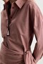 Red Scarf Detail Pinted Shirt - 5