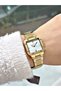 Square Dial Steel Band Gold Color Women Wrist Watch Es6925Mr - 3