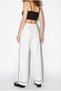 Women's White Contrast Stripe Detailed High Waist Wide Leg Modal Trousers 2667 60286390 - 5