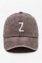 Brown Embroidered Washable Vintage Unisex Hat with Letter Z - 2
