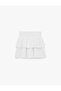 Cotton High Waist Embroidered Skirt with Fold Detail - 4