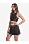 Relax Fit Interlock High Waist Ribbed Mini Sports Shorts Skirt - 2