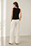 Black Openwork 100% Cotton Women's Sleeveless Knitwear Blouse - 5