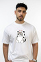 Cat Cow Design Printed Oversize White T-Shirt
