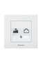 Panasonic Karre Plus single RJ45 data socket, white, incl. frame