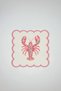 Marine Life Pink Embroidered Edge Cocktail Napkin Set – Marine Themed Special Design Decorative Napkins 4 Pieces - 5