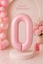 0 Number Foil Balloon 34 Inch 76 cm Pink Color Helium Compatible Birthday Party Decoration Balloon