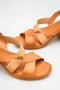 Belaveria Taba Women's Cross Strap Detailed Heeled Daily Comfortable Stylish Casual Genuine Leather Sandals - 4