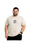 Men's Plus Size Bone Crew Neck Short Sleeve Denim T-Shirt 3Xl-4Xl-5Xl-6Xl