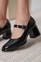 Black Patent Leather Women's Heeled Shoes Tr18Ms08A - 3