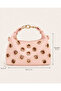 Bella Pink Women's Hand and Shoulder Bag with Eyelet Detail - 4