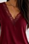 بلوزة نسائية قصيرة الأكمام من الدانتيل برقبة على شكل حرف V - 2
