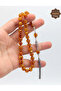 Honey Color Silver Tassel Globe Cut Faceted Amber Prayer Beads 201025685 - 4
